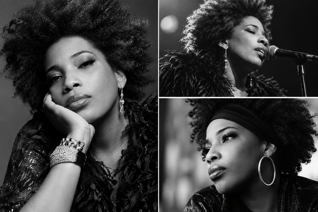 Black-and-white editorial portraits inspired by Macy Gray