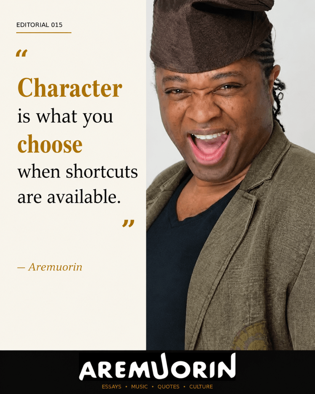 Aremuorin Editorial 015 — Character: ethical AI music, creator rights, licensing, songwriter royalties and responsible technology.